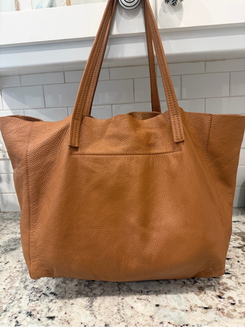 Kurt Geiger Tan Pebbled Leather Tote